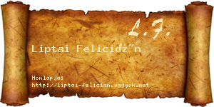 Liptai Felicián névjegykártya